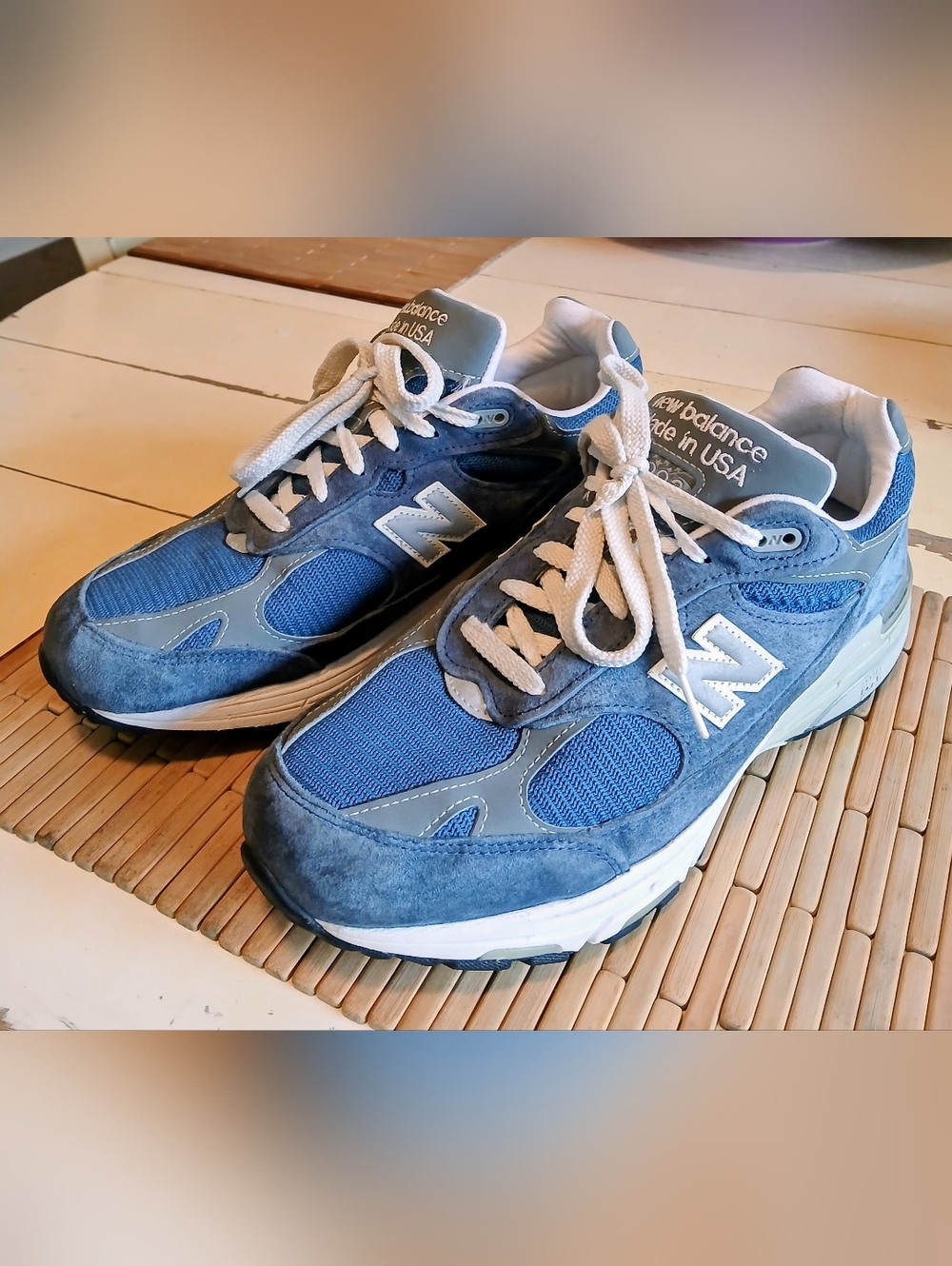 New Balance Blue Suede & Mesh 993 Sneakers